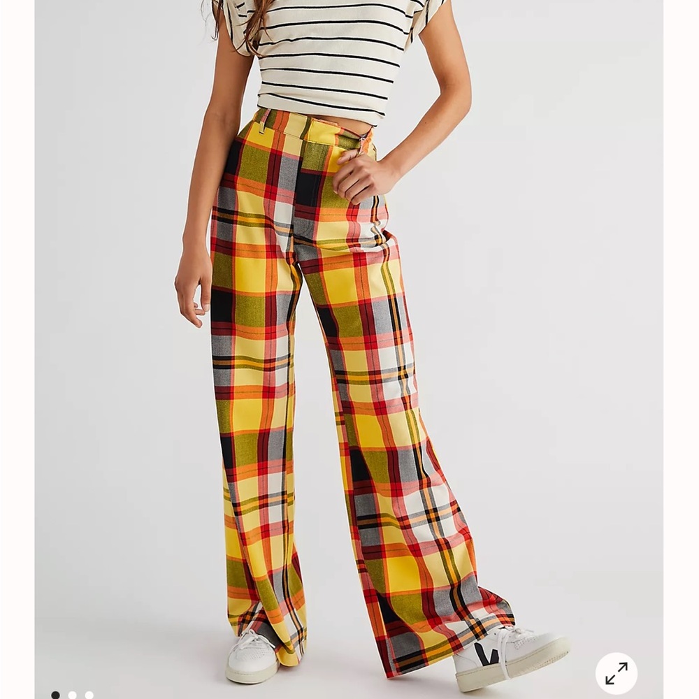 Free People Plaid Jules Dress Pants